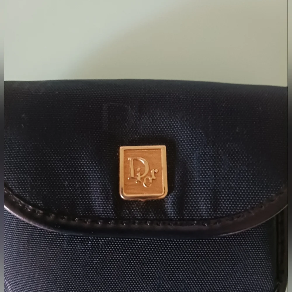 Dior Vintage Black Diorissimo Monogram Flap Coin Purse Pouch